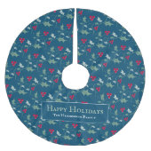 Gewürzmuster für Heilbeeren und rote Beeren Polyester Weihnachtsbaumdecke (Vorderseite)