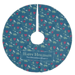 Gewürzmuster für Heilbeeren und rote Beeren Polyester Weihnachtsbaumdecke