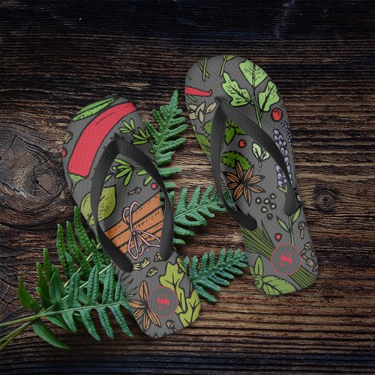 Gewürzmuster individuelle Name grau Badesandalen