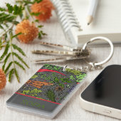 Gewürzmuster individuelle Name grau Schlüsselanhänger (Vorderseite rechts)