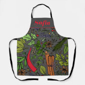 Gewürzmuster individuelle Name grau Schürze (Vorderseite)