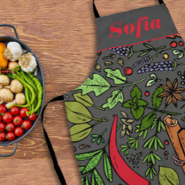 Gewürzmuster individuelle Name grau Schürze
