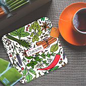 Gewürzmuster individuelle Name schwarz Rechteckiger Pappuntersetzer