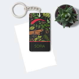 Gewürzmuster individuelle Name schwarz Schlüsselanhänger