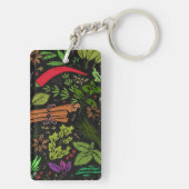 Gewürzmuster individuelle Name schwarz Schlüsselanhänger (Rückseite)