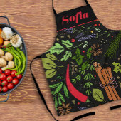 Gewürzmuster individuelle Name schwarz Schürze