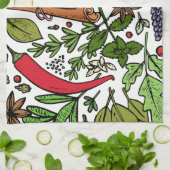 Gewürzmuster individuelle Name weiß Geschirrtuch (Gefaltet)