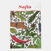 Gewürzmuster individuelle Name weiß Geschirrtuch (Vertikal)