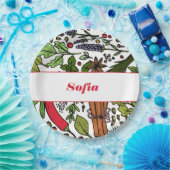 Gewürzmuster individuelle Name weiß Pappteller (Party)