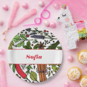 Gewürzmuster individuelle Name weiß Pappteller (Party)