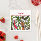 Gewürzmuster individuelle Name weiß Serviette (Beispiel)