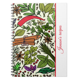 Gewürzmuster Küchenname Spiral-Foto-Notizbuch Notizblock