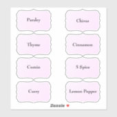 Gewürznacken Wasserdicht Elegante Black Pantry Lab Aufkleber (Blatt)