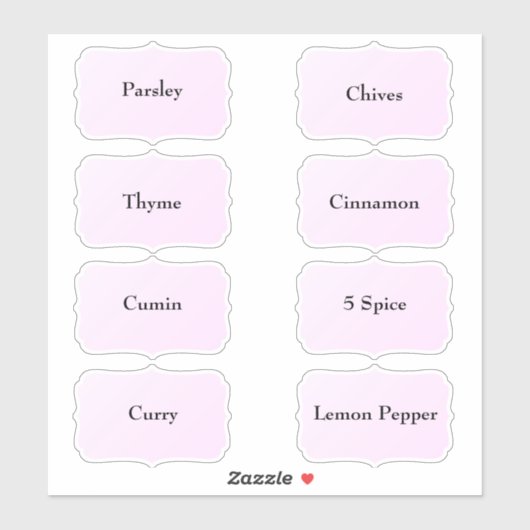 Gewürznacken Wasserdicht Elegante Black Pantry Lab Aufkleber (Blatt)