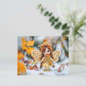 Gewürzte Blätter mit Schnee Feiertagspostkarte (Stehend Vorderseite)