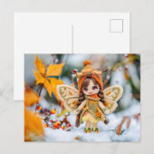 Gewürzte Blätter mit Schnee Feiertagspostkarte (Vorne/Hinten)