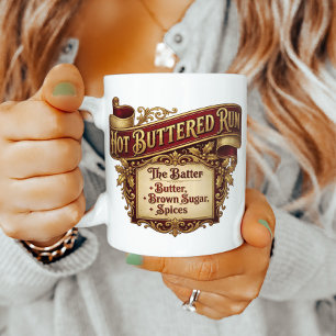 Gewürzter Butter-Rum-Winter-Teig-Rezept Kaffeetasse