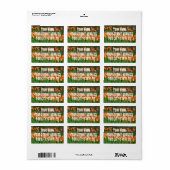 Gewürzter Rot- und Gelbblütengarten Adressaufkleber (Vorne)