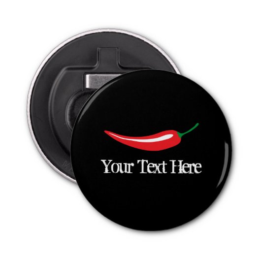 Gewürzter, roter Chili Pfeffer rund Flaschenöffner (Vorderseite)