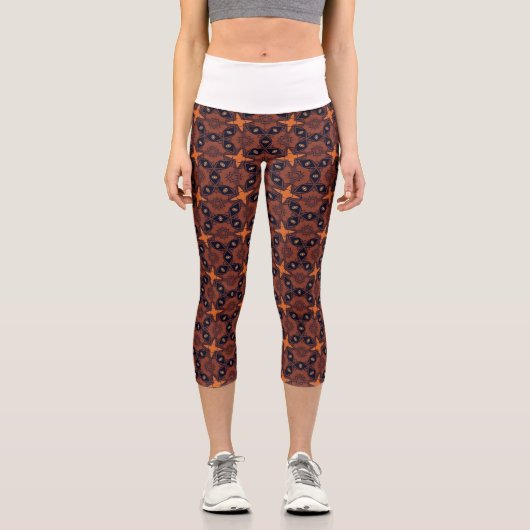 Gewürzter Sternfall-Trellis Capri Leggings (Vorderseite)