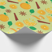 GewürzZimt, Orangen Nahtloser Fall Erntedank Geschenkpapier (Ecke)