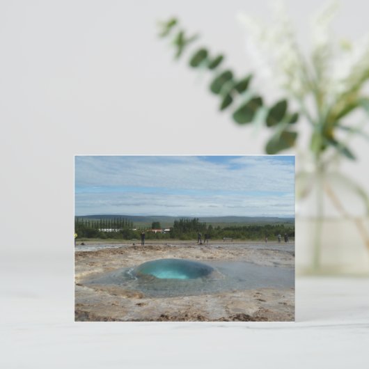 Geyser about to erupt! greeting card postkarte (Stehend Vorderseite)