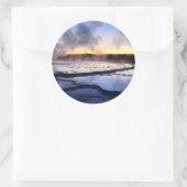 Geyser Smoke at Sunset Runder Aufkleber (Tasche)