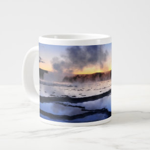 Geysir-Rauch am Sonnenuntergang Jumbo-Tasse