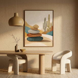 Gez minimalistischer Wüstensteinhaufen für moderne Poster