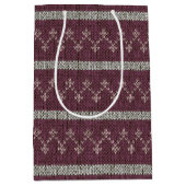 Gezackte Strickmuster-Papiergeschenktasche Mittlere Geschenktüte (Vorderseite)