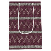 Gezackte Strickmuster-Papiergeschenktasche Mittlere Geschenktüte (Rückseite)