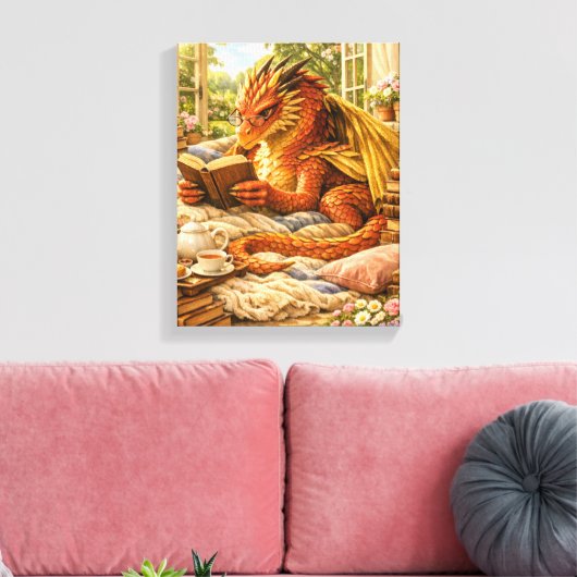 Gezackter Lesedrache Leinwanddruck (Insitu (Wohnzimmer))