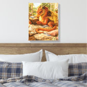 Gezackter Lesedrache Leinwanddruck (Insitu (Schlafzimmer))