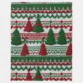 Gezacktes gestricktes Weihnachtsbaum-Muster Fleecedecke (Vorderseite)