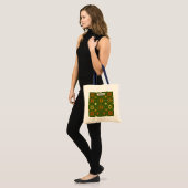 Gezacktes Retro-Strickmuster Tragetasche (Vorderseite (Model))