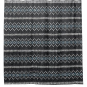 Gezacktes Strickmuster Schwarz und Grau Duschvorhang (Vorderseite)