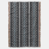 Gezahnt gestricktes Muster Schwarz und Grau Decke (Vorderseite Vertikal)