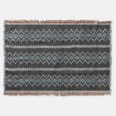 Gezahnt gestricktes Muster Schwarz und Grau Decke (Vorderseite)