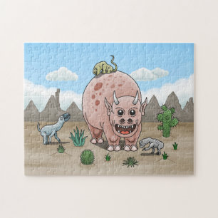 Gezahnte und süße Fantasy-Dinosaurier Puzzle