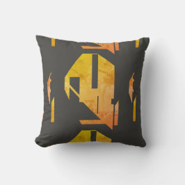 Gezapftes Gold Orange aus dem Kohlestamm Abstrakt Kissen