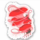 Gezauberter Austernglühen Roter Pilz maßgeschneide Aufkleber (Vorderseite)