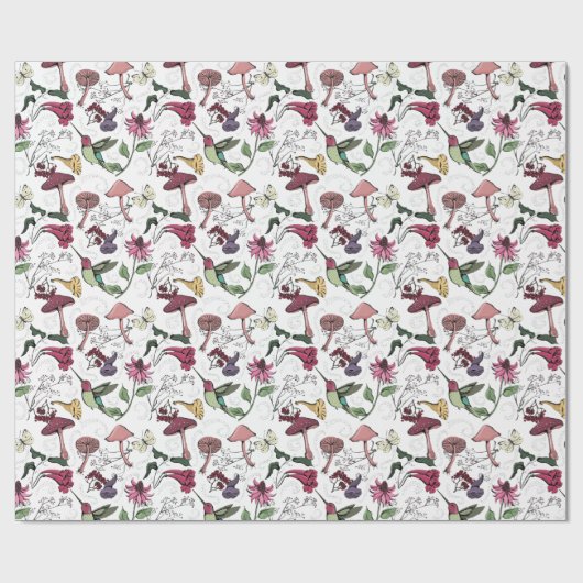 Gezauberter Frühlingsgarten Hummingbird Geschenkpapier (Flach)