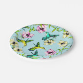 Gezauberter Garten Wasserfarbe Hummingbirds & Blum Pappteller (Schrägansicht)