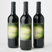 Gezauberter Wald & Lichter Gezauberter Hochzeitswe Weinetikett (Flaschen)