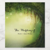 Gezauberter Wald & Lichter Gezauberter Hochzeitswe Weinetikett (Einzelnes Label)