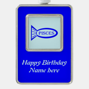 Gezegter Star Sign Fish Custom Ornament Rahmen-Ornament Silber