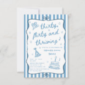 Gezeichnet 30, Kokett, & 30. Geburtstag Einladung (Vorderseite)