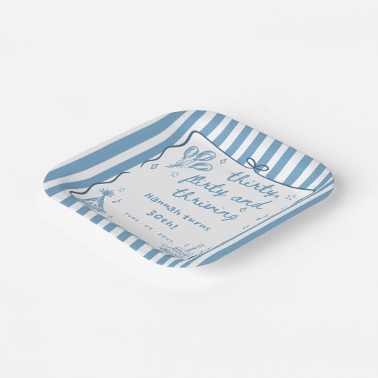 Gezeichnet 30, Kokett, & 30. Geburtstag Pappteller (Gewinkelt)