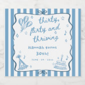 Gezeichnet 30, Kokett, & 30. Geburtstag Schaumweinetikett (Einzelnes Label)