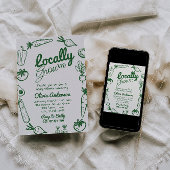 Gezeichnet bäuerliche Baby-Dusche Einladung